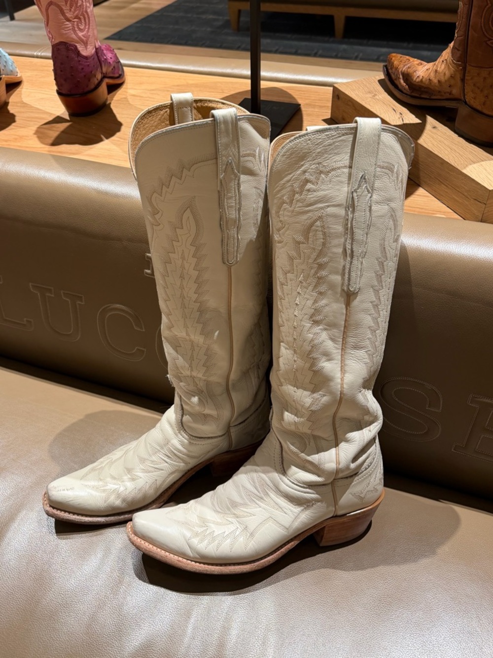 SOLD Lucchese Priscilla Cream Glitz